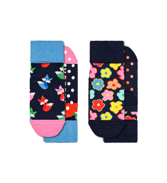 Skarpetki dziecięce Happy Socks Kids Antislip 2-Pack Fox & Flower P000109